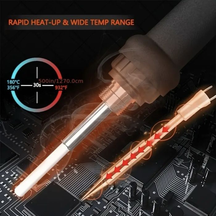 ТОП Професионален поялник 60W с 5 накрайника и регулируема температура