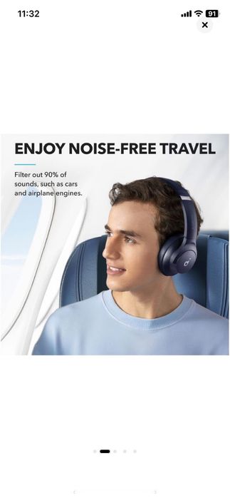 Слушалки Anker Soundcore Life Q20i и ски маска очила Smith и каска POC