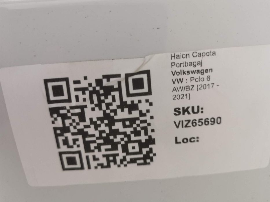 Хаион Капак Багажник Фолксваген VW Поло 6 AW/BZ Оригинален Повреден Vo