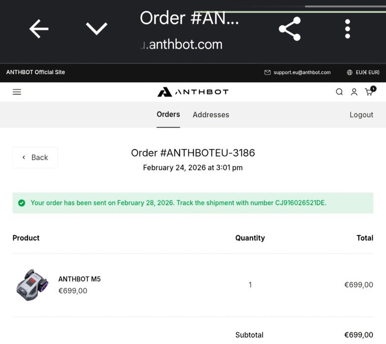 Robot tuns gazon ANTHBOT M5 – Nou, Sigilat