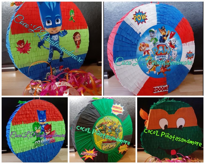 PiñataSpiderman,EroiÎnPijama,Țestoase,PatrulaCățelușBatman,Motor,Sonic
