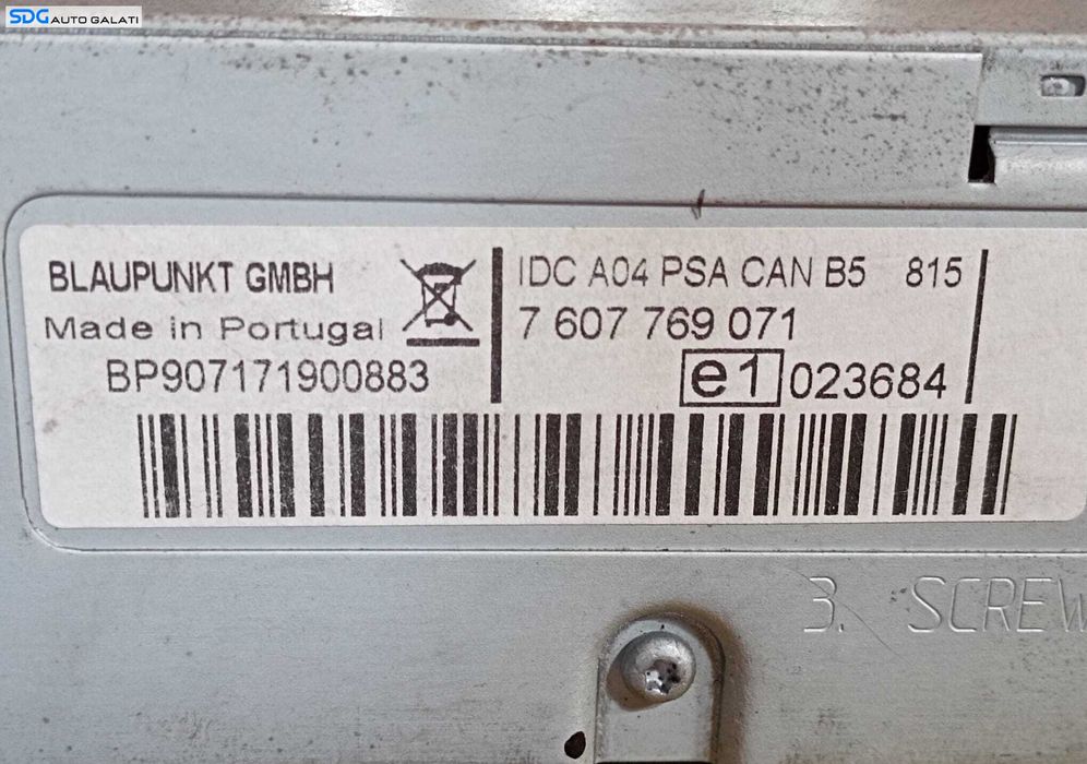 Magazie 5 CD-uri Blaupunkt Citroen C4 2004 - 2010 Cod 9663723177 7607769071 [M4699]