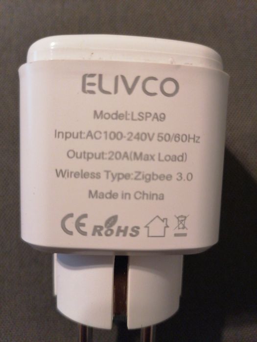 Смарт контакт 20А ZIgbee 3.0 (Smart plug)