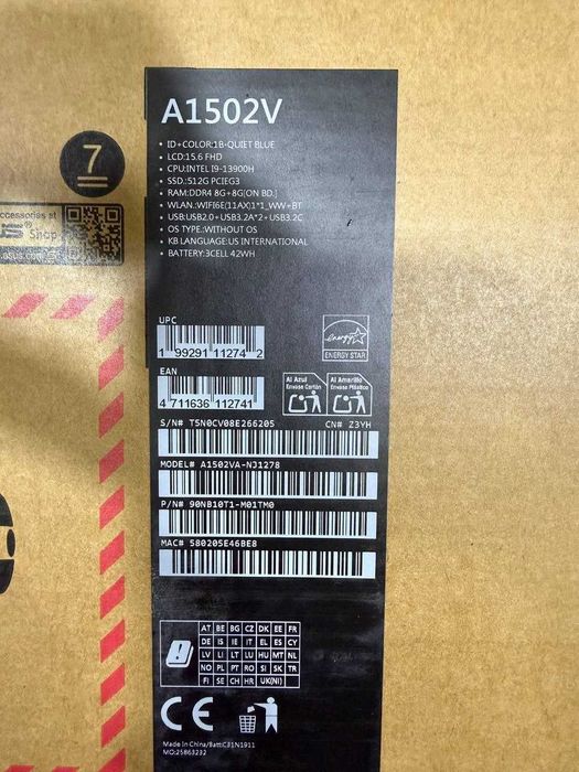 Продаётся ноутбук ASUS Vivobook A1502V