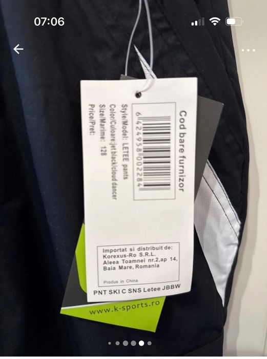 Pantaloni Ski 122-128