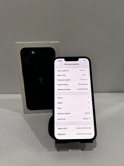 iPhone 13, 128 гб , АКБ 86% , черный