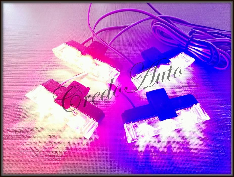 НОВО!LED Сигнален блиц за решетка!!син/червен+дистанционно!