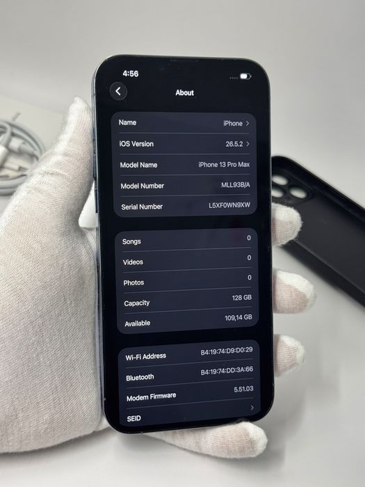 iPhone 13 Pro Max, 128GB, Blue, 100% батерия, КАТО НОВ, 1г. ГАРАНЦИЯ!