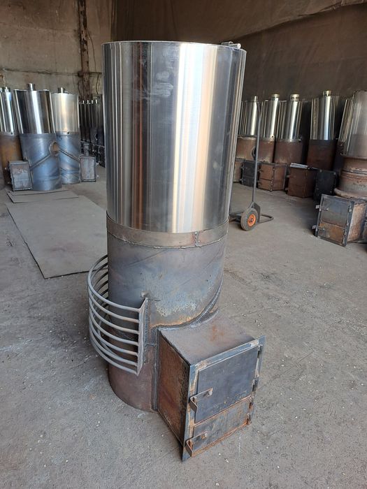 Печка для бани  с нержавеющим боком