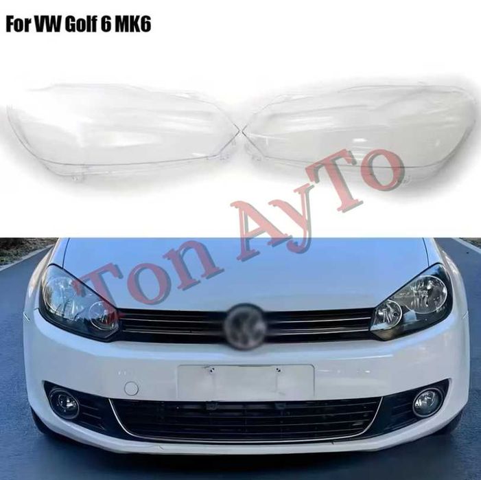 Стъкла Капаци за Фарове VW Голф 6 Golf 6 МК6 GTI R 2010-2013 Капаци за Фарове Фолксваген Стъкла Комплект