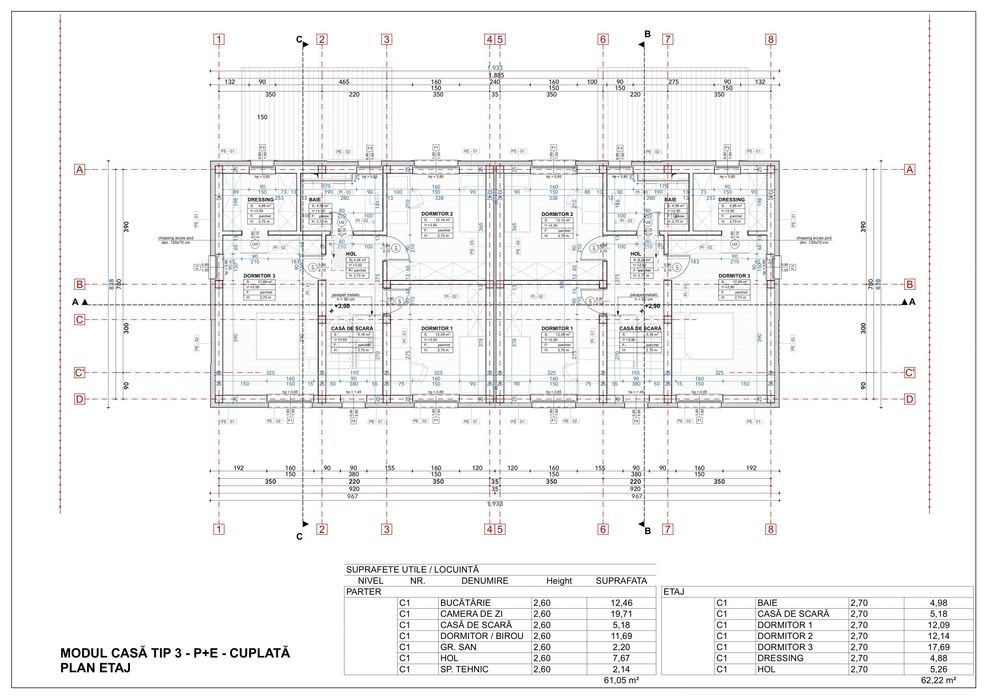 Unitate-Duplex (Tip 5) P+E - Clasa energetica A - Family 5