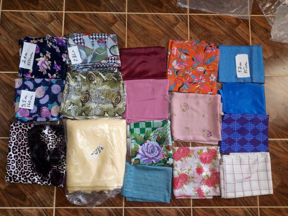 Шикарные цветные ткани в отрезах по 20 тыс за 1 метр