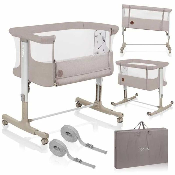 Patut co-sleeper Lionelo Aurora 3 în 1, cu legănare