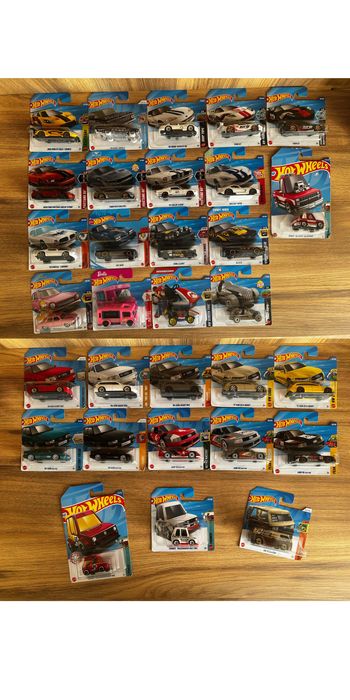 Hot Wheels Audi RS 6 Avant; 87 90 quattro; 94 RS2; VW T3; Golf Mk1; Mustang; Shelby; GT500; GT; Escort; Viper; Impala; Simpsons; Barbie; Super Mario