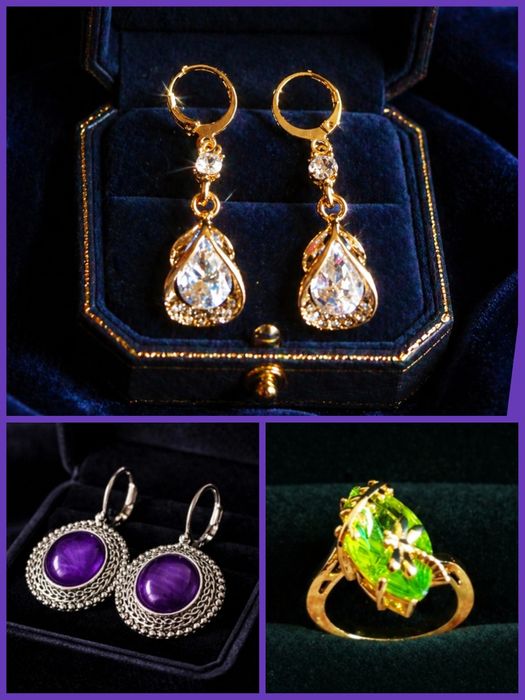 Продам красивые новые серьги и кольца