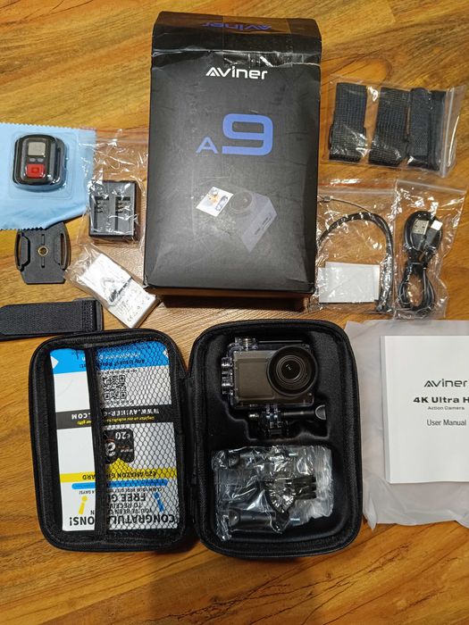 Eкшън камера Aviner А9 4K, водоусточива 40м. Ultra HD 20 мегапискела