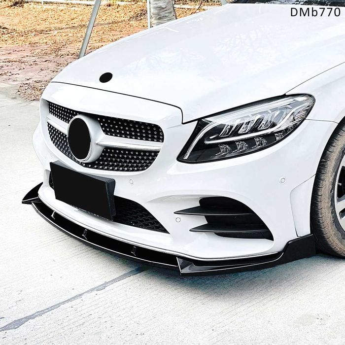 Черен лип спойлер за предна броня Mercedes C W205 Face AMG мерцедес