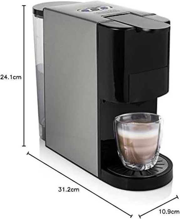 Кафемашина с Капсули Princess 5 в 1, Nespresso, Dolce Gusto, Lavazza a Modo Mio, Мляно Кафе & ESE, 1450W 19бар Италианска Помпа