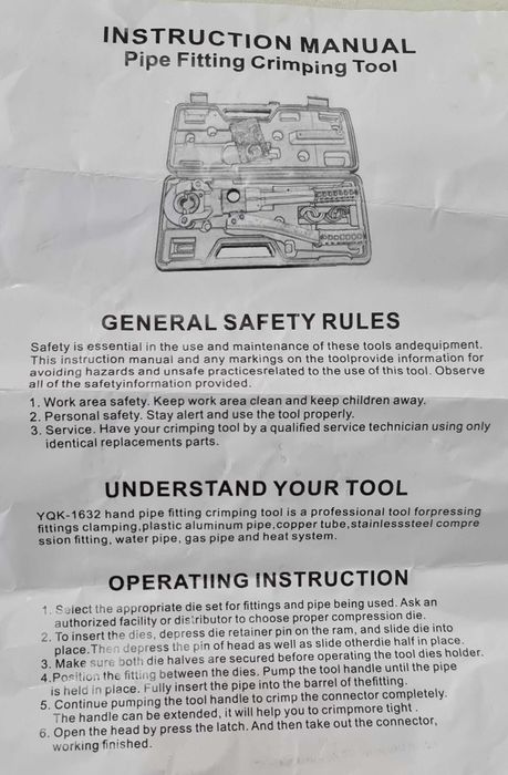 ПРОМО ЦЕНА!!ХИДРАВЛИЧНИ КЛЕЩИ за Кримпване/Пресоване на Тръби 16-32мм.