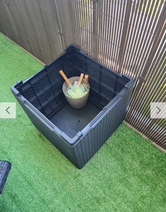 Градинска маса за съхранение 2 в 1