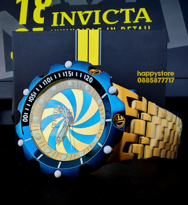 часовник INVICTA Reserve Skeleton automatic Blue/Gold 56мм, Инвикта