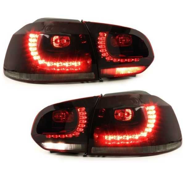 Черни ЛЕД стопове Голф 6 LED VW Golf 6 Диодни LED затъмнени тунинг R32