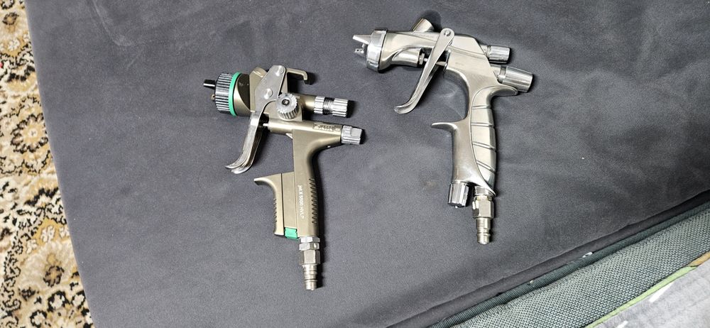 Pistol vopsit profesional Sata jet 5500 si iwata ws400 Pinifarina