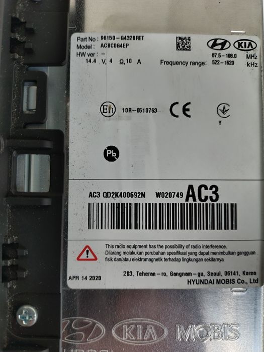 Player original Android ptr. Hyundai i30 , an 2020