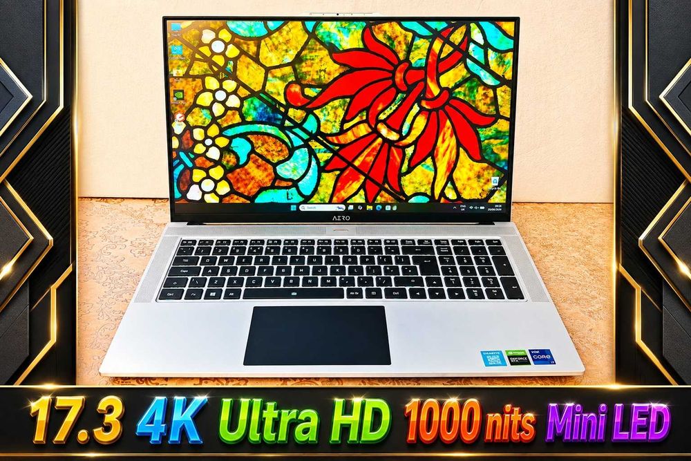 Intel Core i7 12700H/NVidia GeForce RTX 3070ti 8GB/16GB RAM/512GB SSD NVMe/4K Ultra HD 120hz HDR 1000 nits Mini LED/Gigabyte AERO 17 геймърски gaming