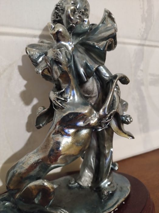 Страхотна статуя на Клоун и куче ръчна,1100 гр. Тежи