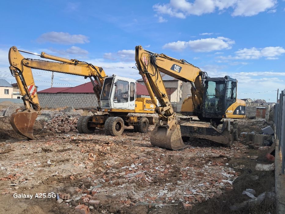 Услуги экскаватора, колесный экскаватор