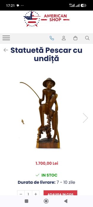 Vând statueta lemn personaj thailandez exotic