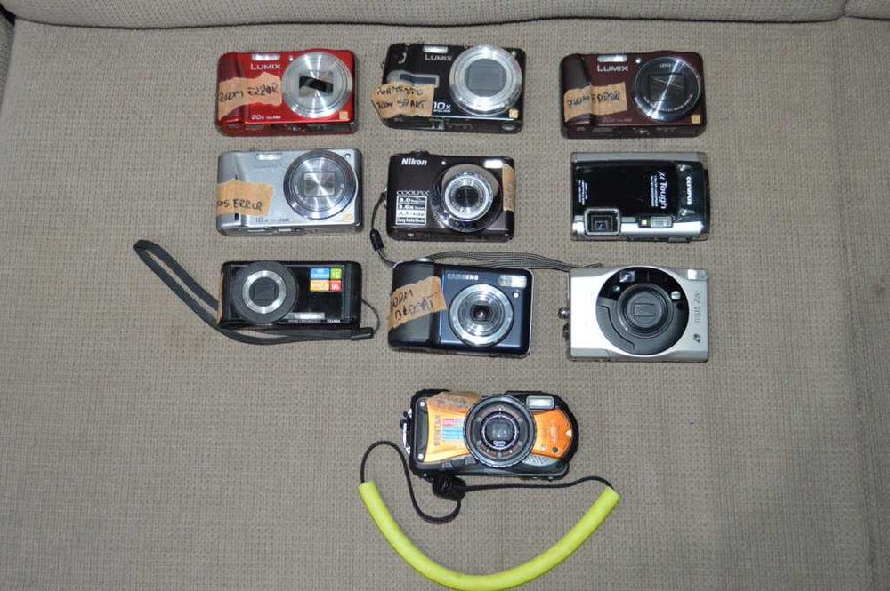 Pachet camere foto digitale defecte - Lumix Nikon Pentax Canon Samsung