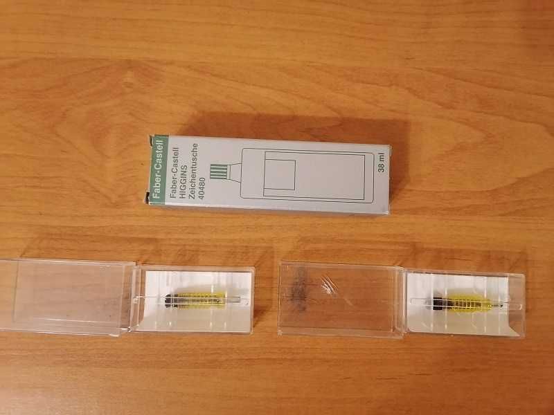 Комплект нови пера за писане и мастило за писалка Faber-Castell