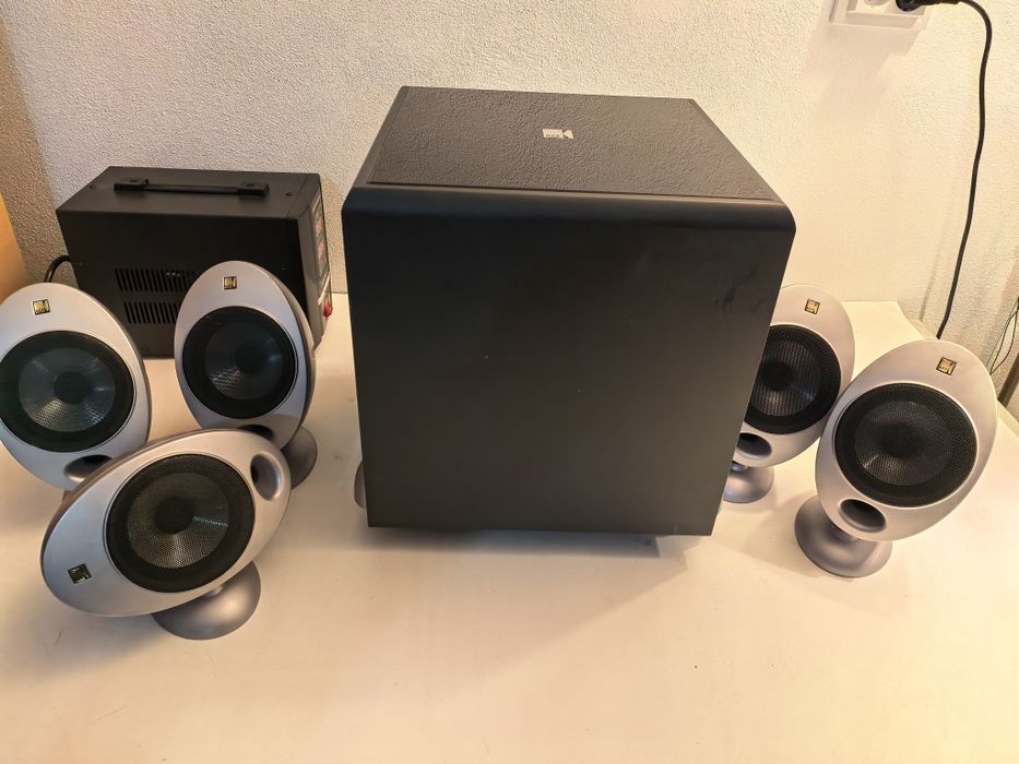 Sistem audio KEF subwoofer PSW 2000 sateliti HTS 2001 speakere boxe