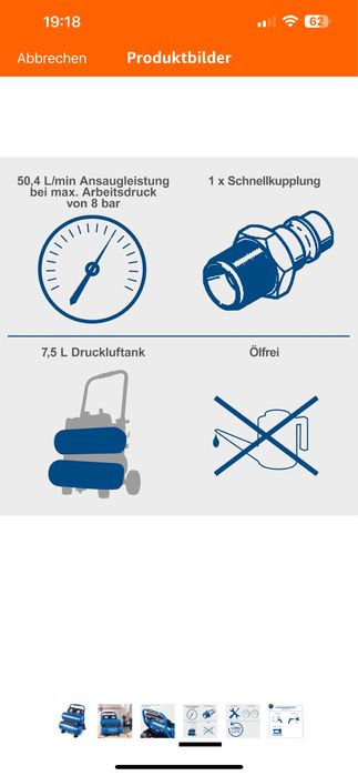 Безмаслен компресор Scheppach HC10 Twin-8 бара,750W