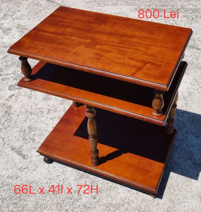 Masuta pentru cafea din Bronz / Lemn Masiv Vintage