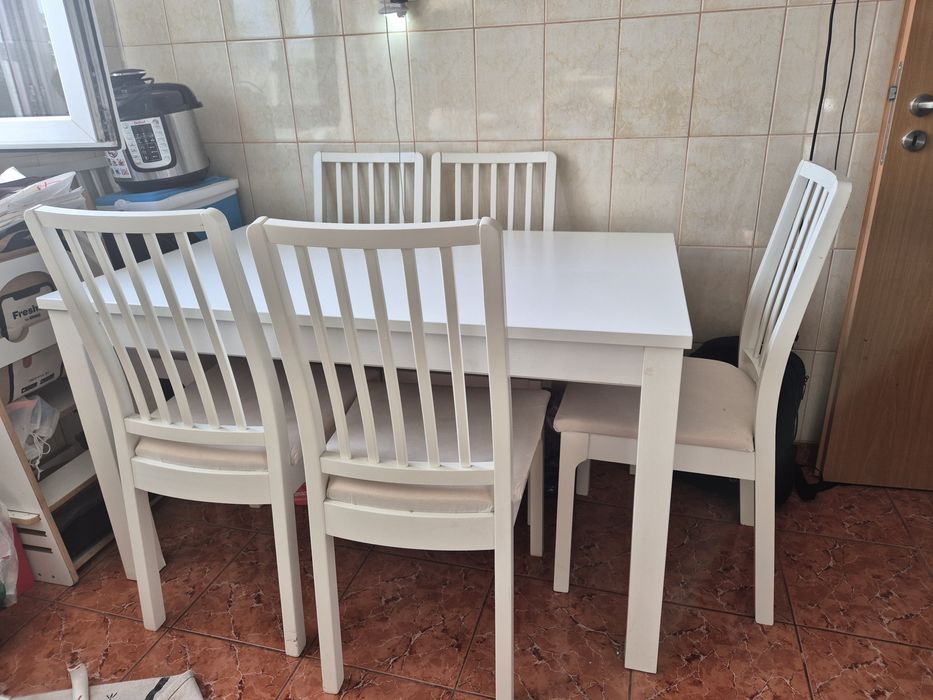 Set masa si 6 scaune Ikea Laneberg/Ekedalen 130/190x80cm