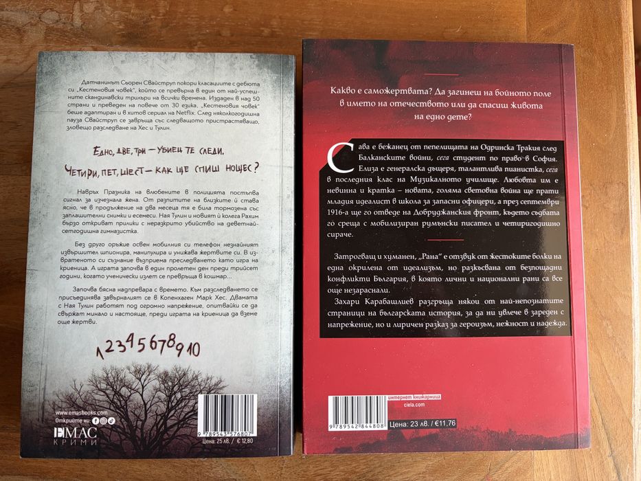 Книги: “Игра на криеница” и “Рана”