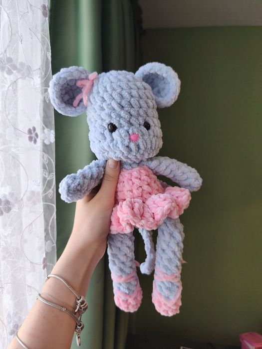 Jucărie pluș Șoricel Balerină – handmade, super catifelată