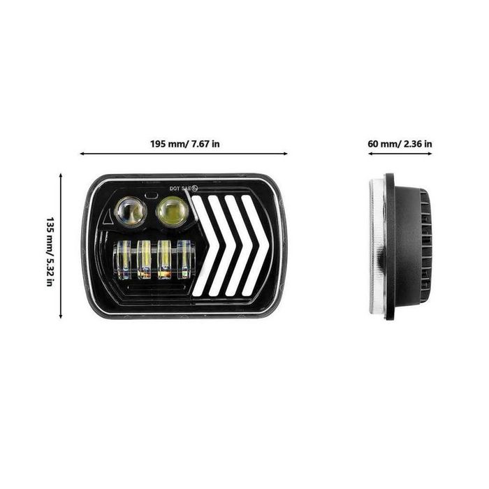 НОВИ Универсални LED Фарове за джип Jeep Cherokee XJ, Jeep Wrangler YJ
