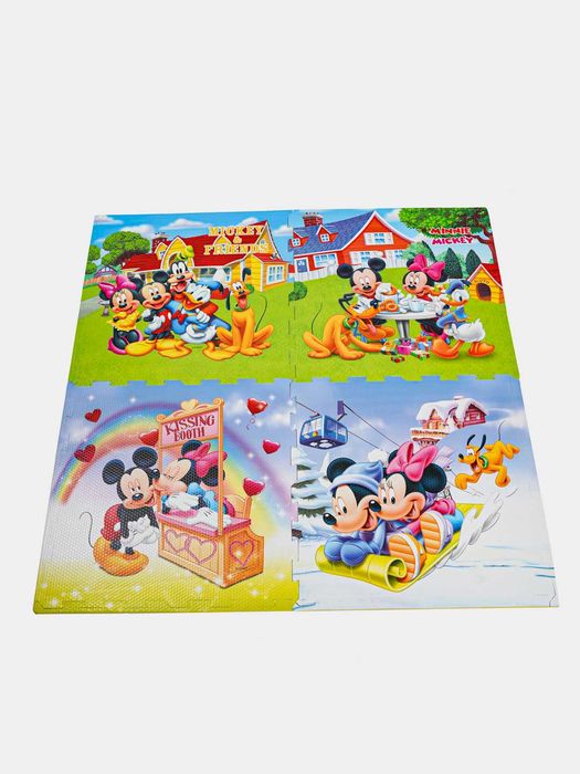 Детские игровые маты, модульные пазлы, собранные виды 120 x 120 x 1 см