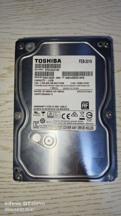 Qattiq disk Toshiba 1.0TB