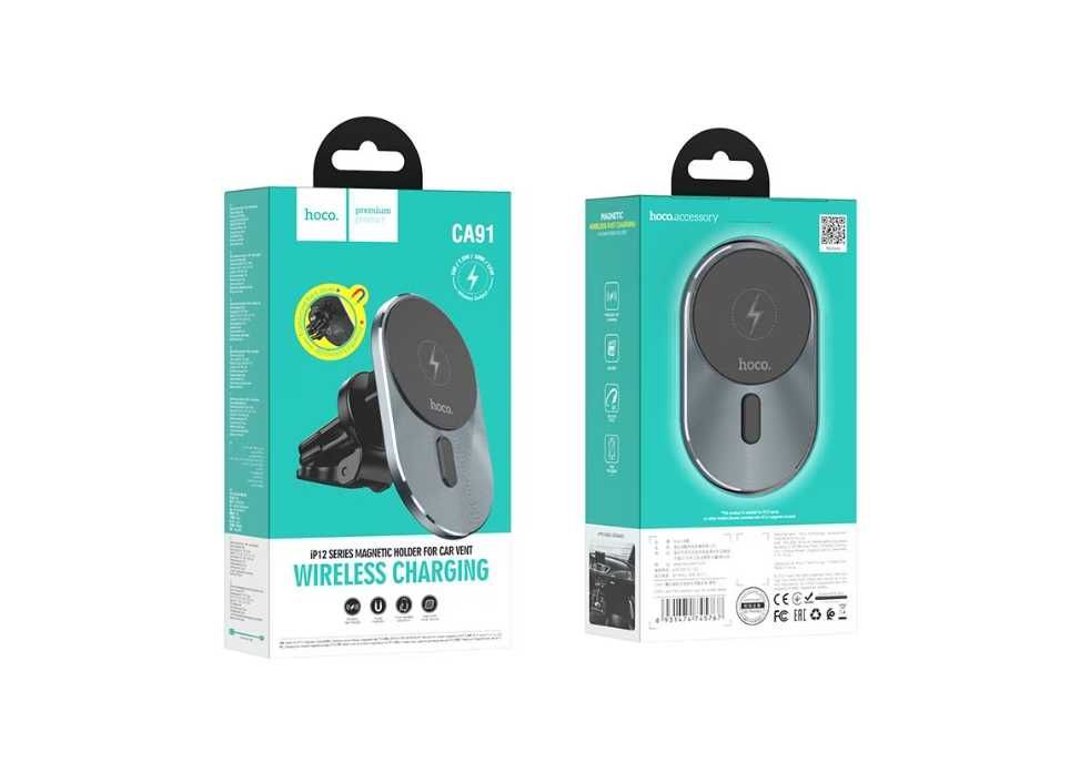 Incarcator Magsafe Wireless, Auto, 15W, Negru