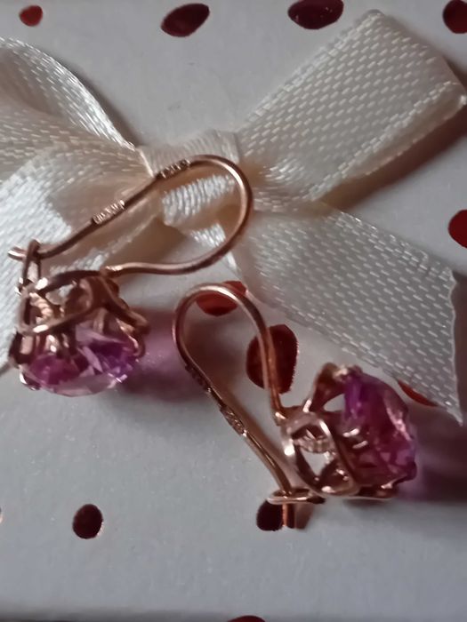 Антикварни руски златни обеци с Александрит синтетичен