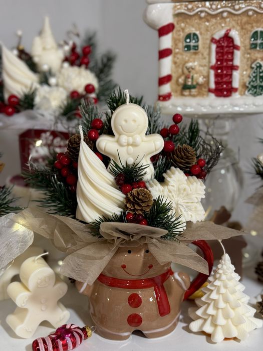 Коледни соеви свещи-подарък