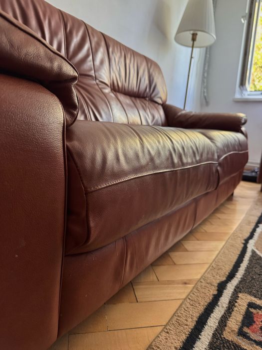 Set canapele din piele naturală,  fabricate în Spania (ridicare de la locație)