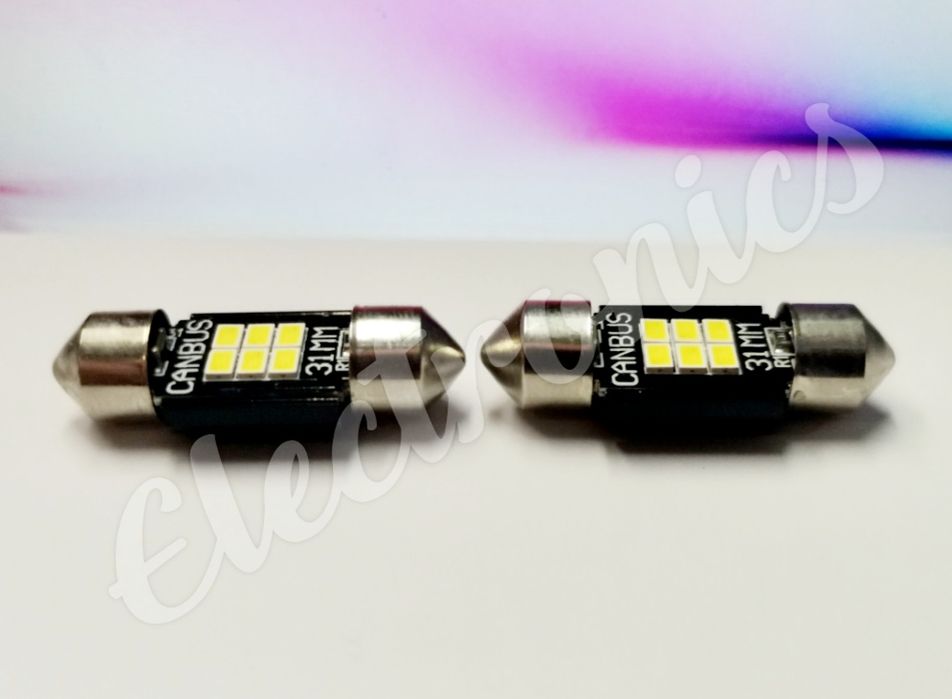 Комплект 2бр диодни Led 31mm , лед крушки за интериор, номер Canbus