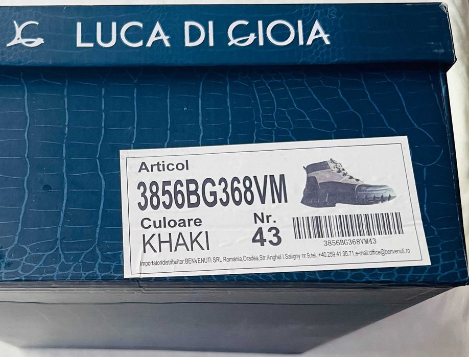 Luca di Gioia ghete piele întoarsă maro | Noi | Mărimea 43