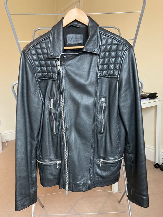 AllSaints Conroy Leather Biker Jacket ML058F - Ink Navy - естествена кожа